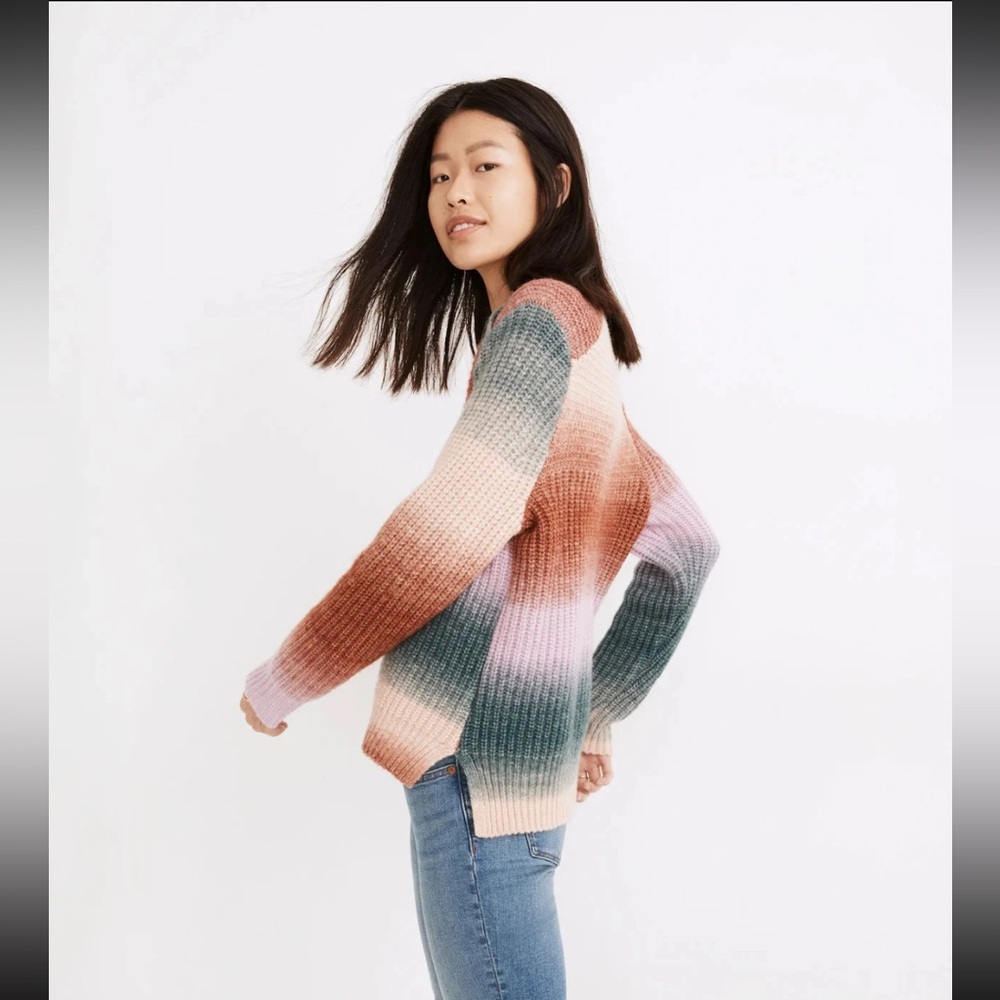 NWT Madewell Space-Dyed Button-Shoulder Pullover Sweater Size Small